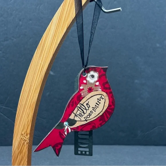 Kelly Rae Roberts Double Sided Bird Ornament “hello Possibility” Hello Gratitude - Picture 1 of 8